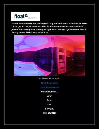 Besuchen Sie Floating Berlin |  Float Berlin