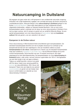 natuurcamping in duitsland