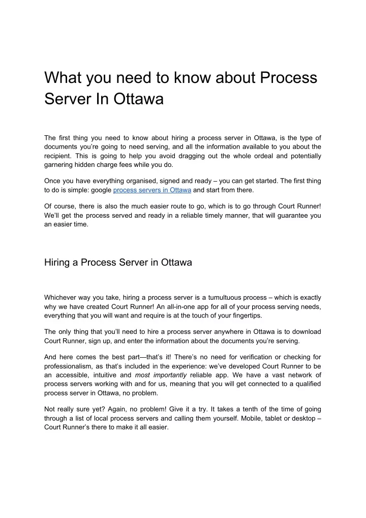 what you need to know about process server