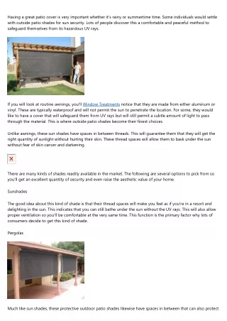 having a great patio cover is very important