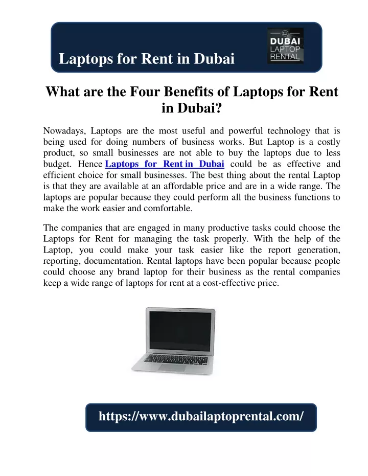 laptops for rent in dubai