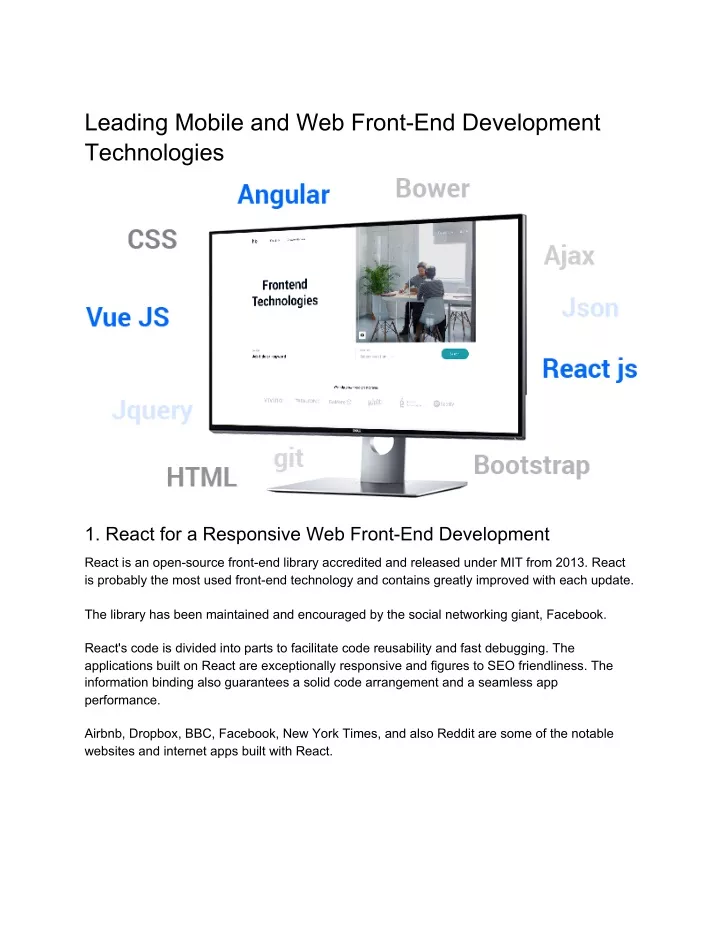 leading mobile and web front end development