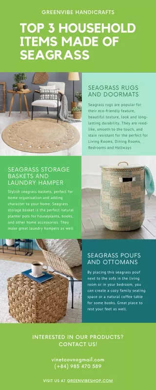 Top 3 household items made of seagrass made in Vietnam