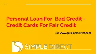 Personal Loans for Bad Credit - Credit cards For Fair credit