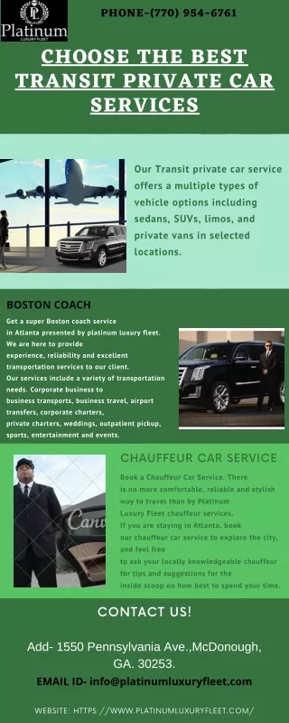 Choose the Best Transit Private Car Services