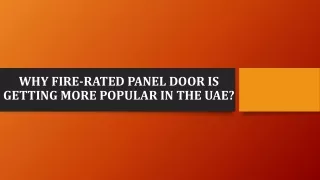 Why fire-rated panel door is Getting More Popular in the UAE?