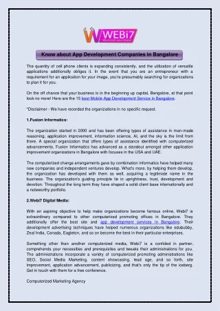 know about app development companies in bangalore