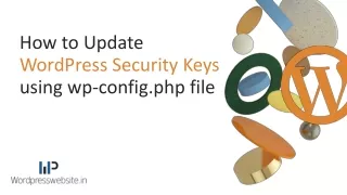 how to update wordpress security keys using