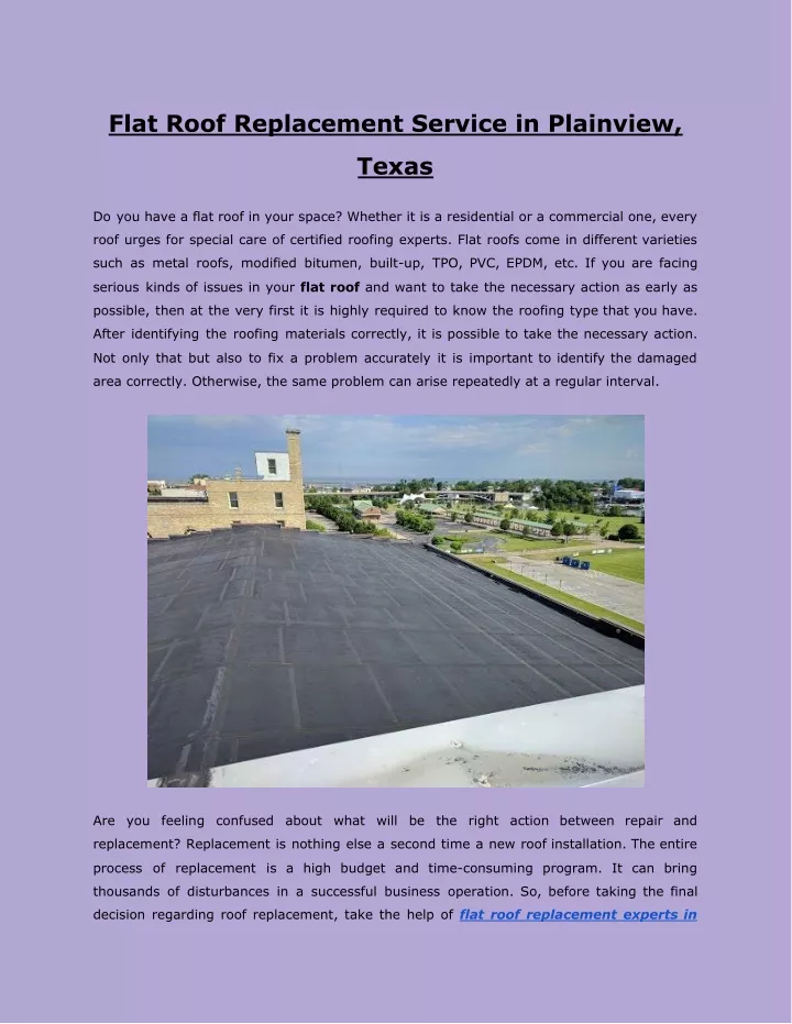 flat roof replacement service in plainview