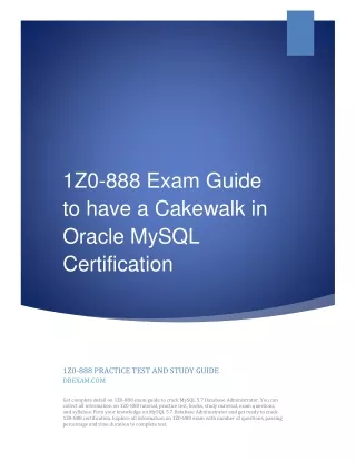 1z0 888 exam guide to have a cakewalk in oracle