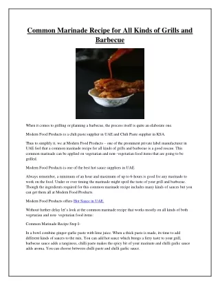 common marinade recipe for all kinds of grills