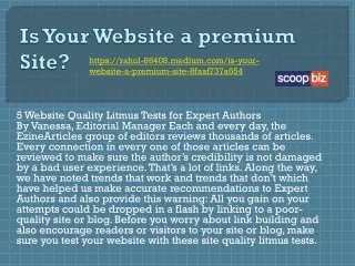 is your website a premium site