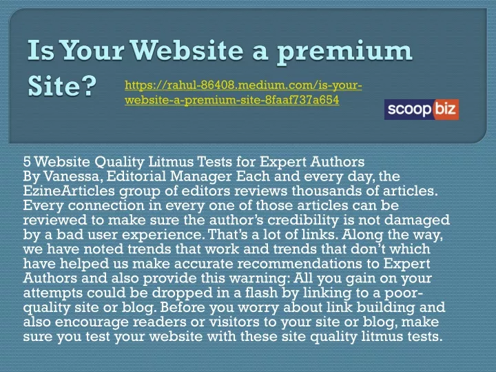 is your website a premium site
