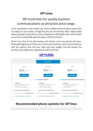 sip lines