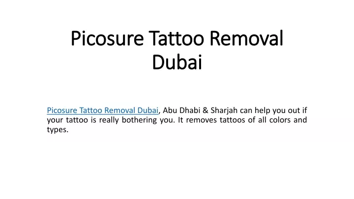 picosure tattoo removal dubai