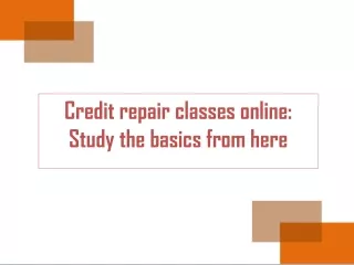 credit repair classes online study the basics