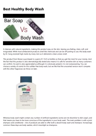 best healthy body wash