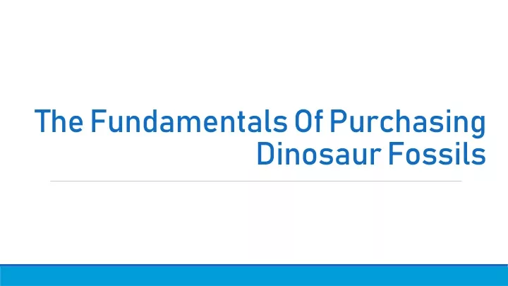 the fundamentals of purchasing dinosaur fossils