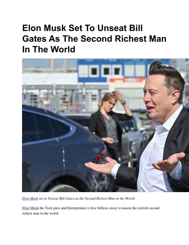 elon musk set to unseat bill gates as the second