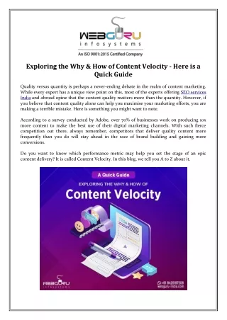 exploring the why how of content velocity here