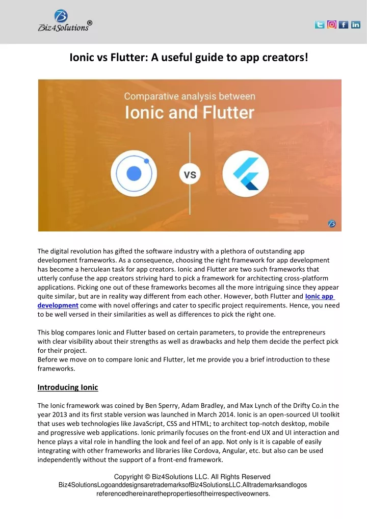 ionic vs flutter a useful guide to app creators