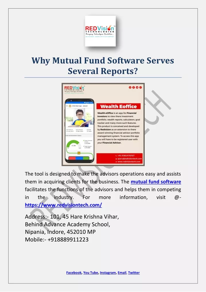 why mutual fund software serves several reports
