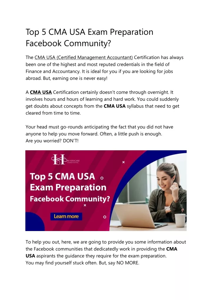 top 5 cma usa exam preparation facebook community