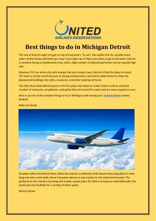 Best things to do in Michigan Detroit