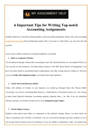 6 important tips for writing top notch accounting