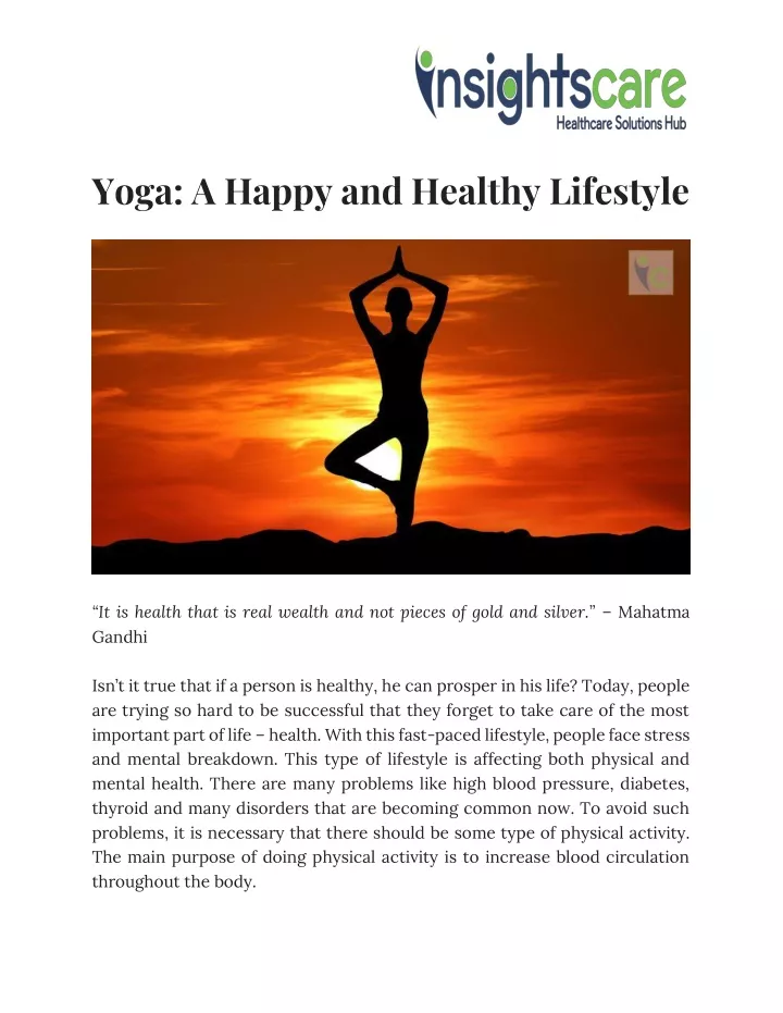 yoga a happy and healthy lifestyle