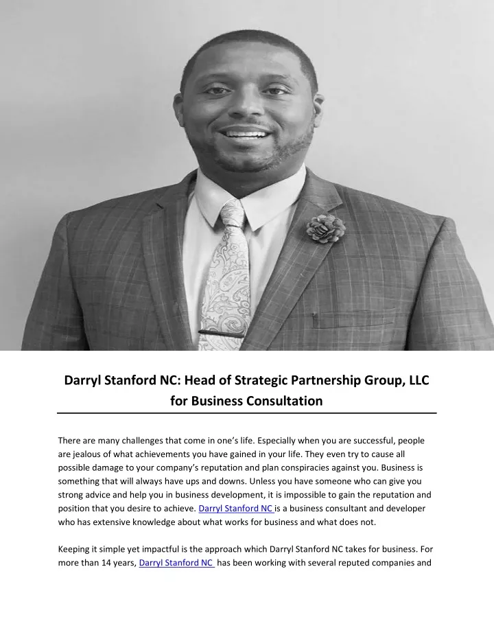darryl stanford nc head of strategic partnership