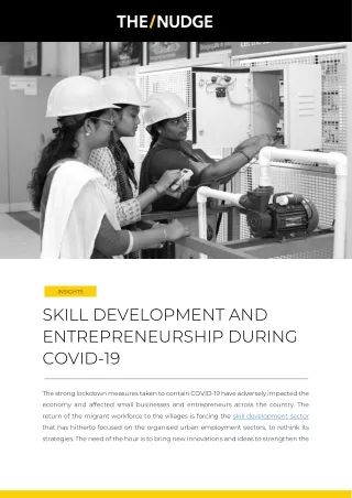 Skill Development and Entrepreneurship during COVID-19