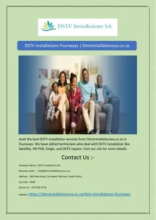 DSTV Installations Fourways | Dstvinstallationssa.co.za