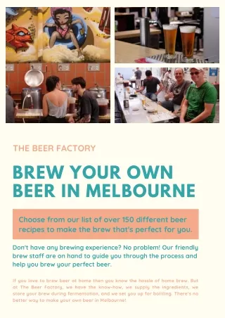 Brew Your Own Beer in Melbourne - The Beer Factory