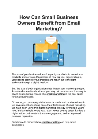 how can small business owners benefit from email