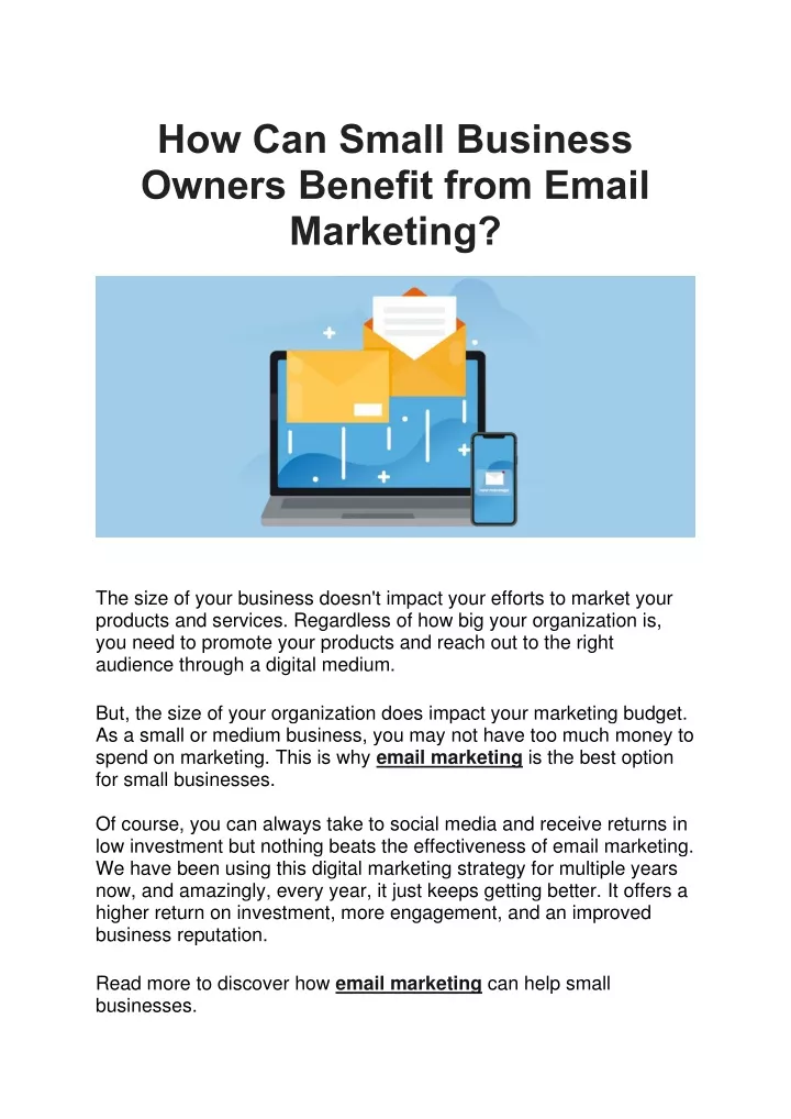 how can small business owners benefit from email