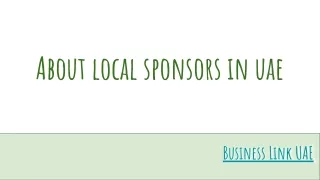 About Local Sponsors in UAE by Business Link