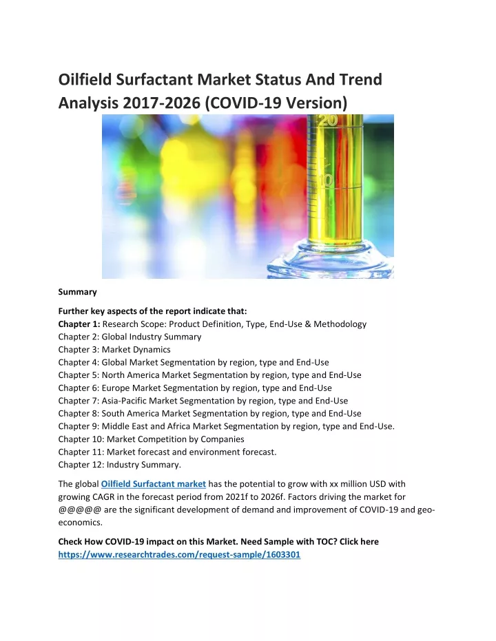 oilfield surfactant market status and trend