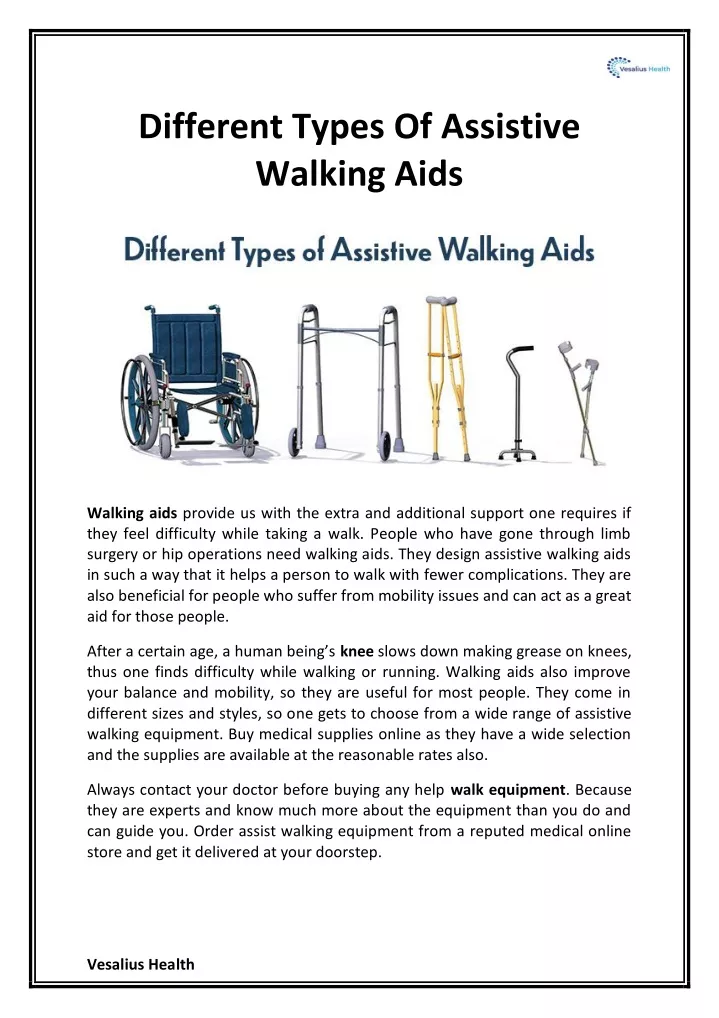 different types of assistive walking aids