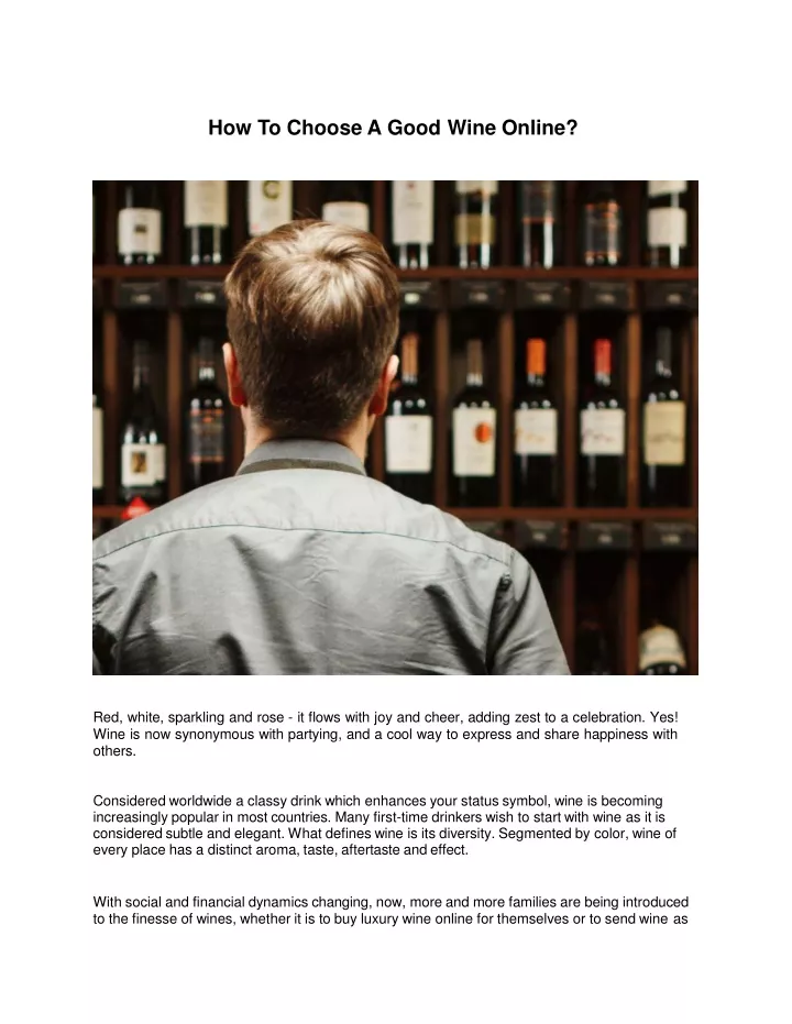 how to choose a good wine online