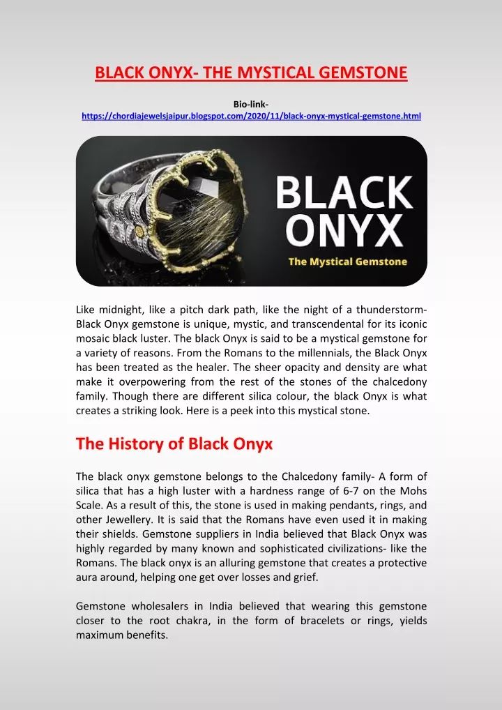 black onyx the mystical gemstone