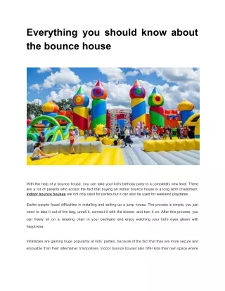 Everything you should know about the bounce house