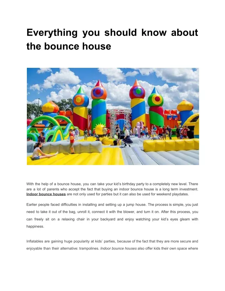 everything you should know about the bounce house