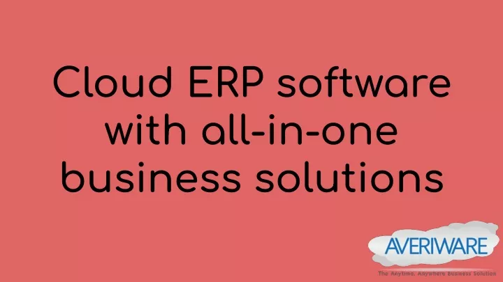 cloud erp software with all in one business