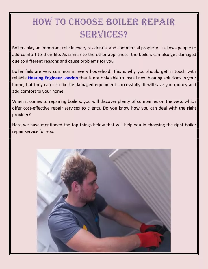 how to choose boiler repair services