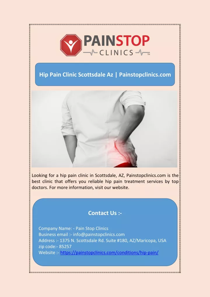 hip pain clinic scottsdale az painstopclinics com