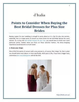 Points to Consider When Buying the Best Bridal Dresses for Plus Size Brides