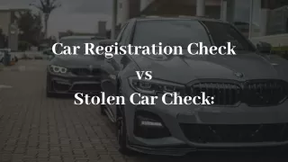 How stolen vehicle check differs from free car check?