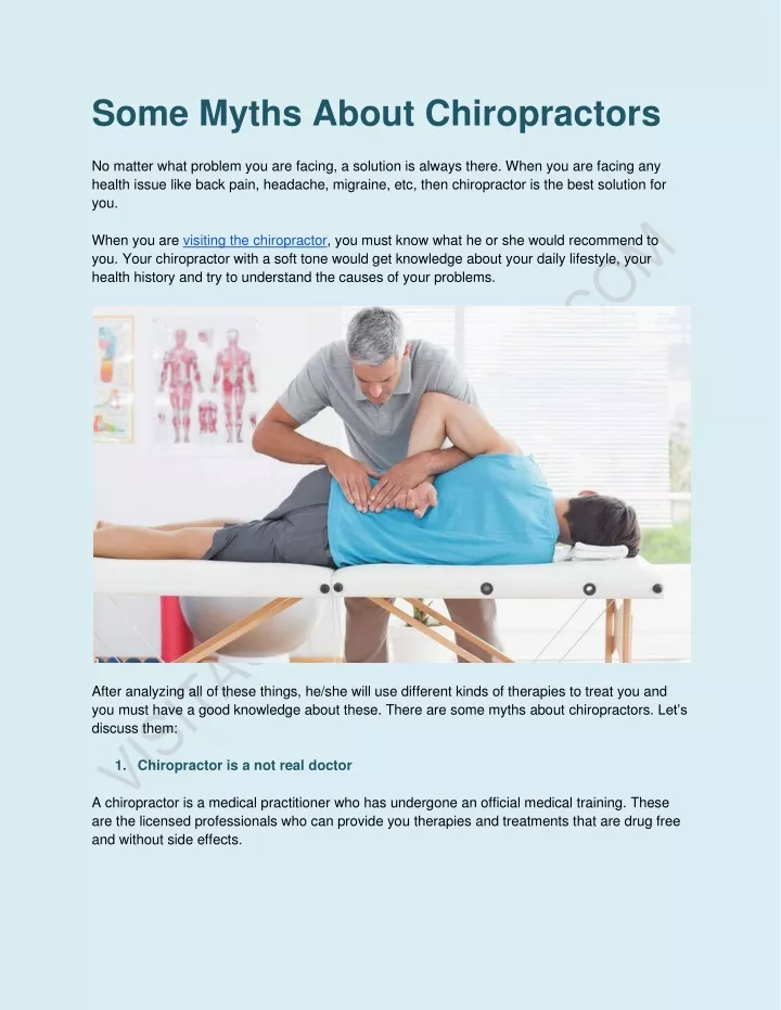 some myths about chiropractors no matter what