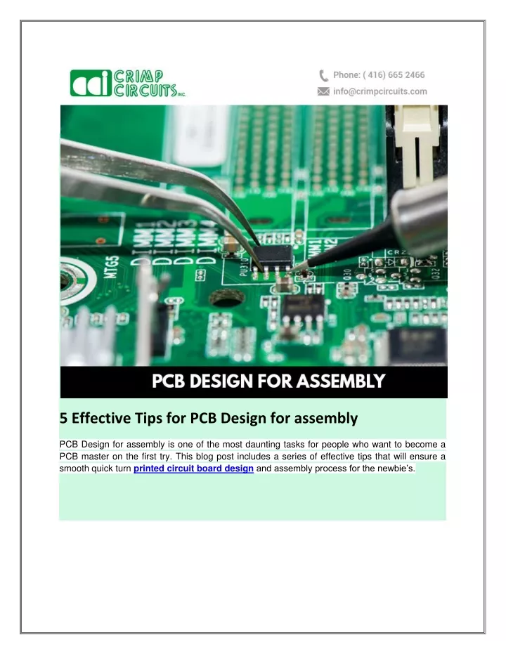 5 effective tips for pcb design for assembly
